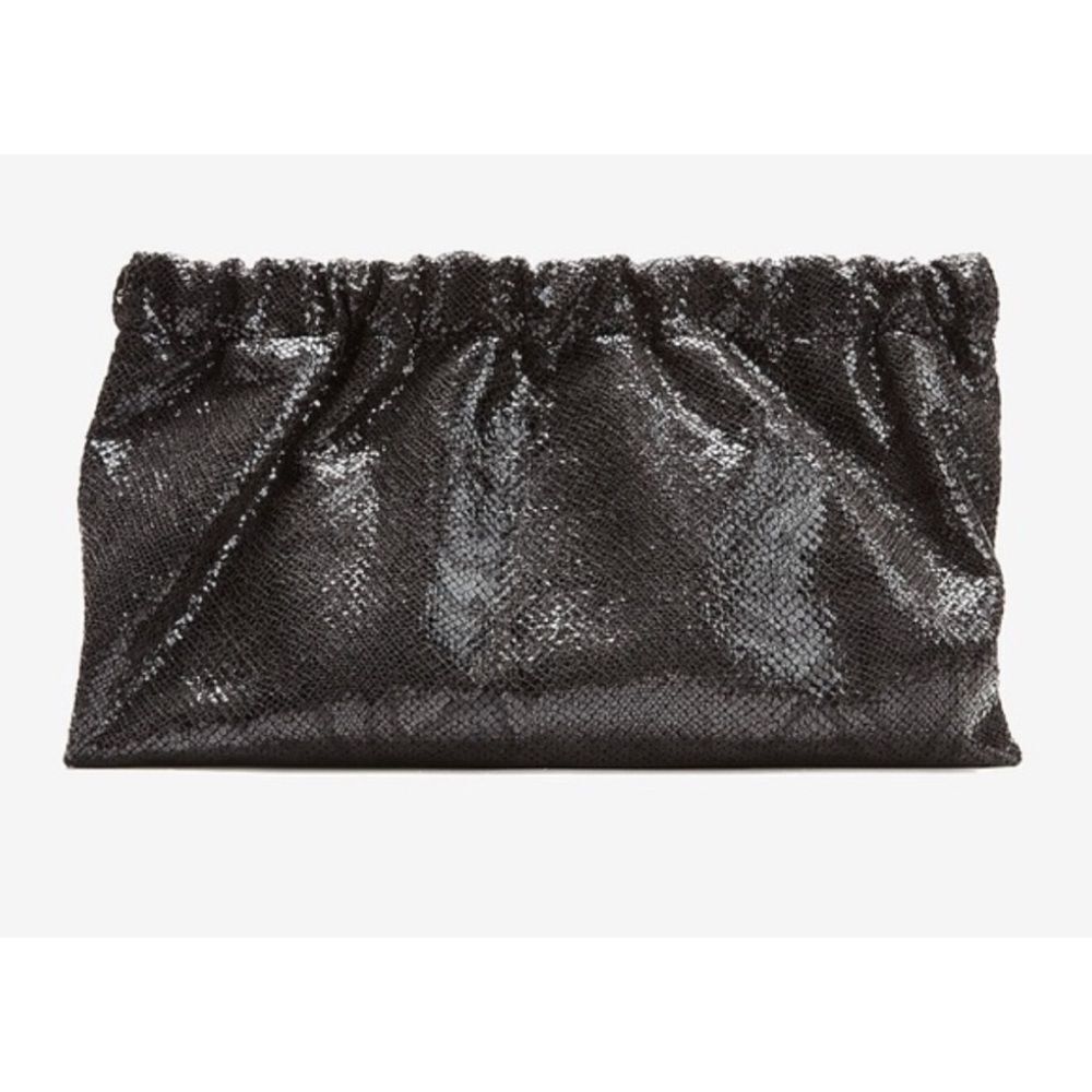 Shiraleah  Cameron Snap Frame Clutch ~Shimmering Black ~ Excellent